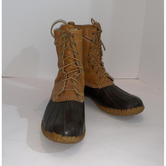L.L. Bean Maine Hunting Boots Mens 12 Brown Leather Duck Waterproof USA main image 4